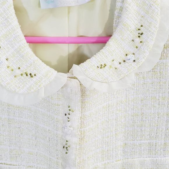 Biscotti Collezioni yellow blend tweed fashipn toddler coat size 6 - Picture 10 of 16